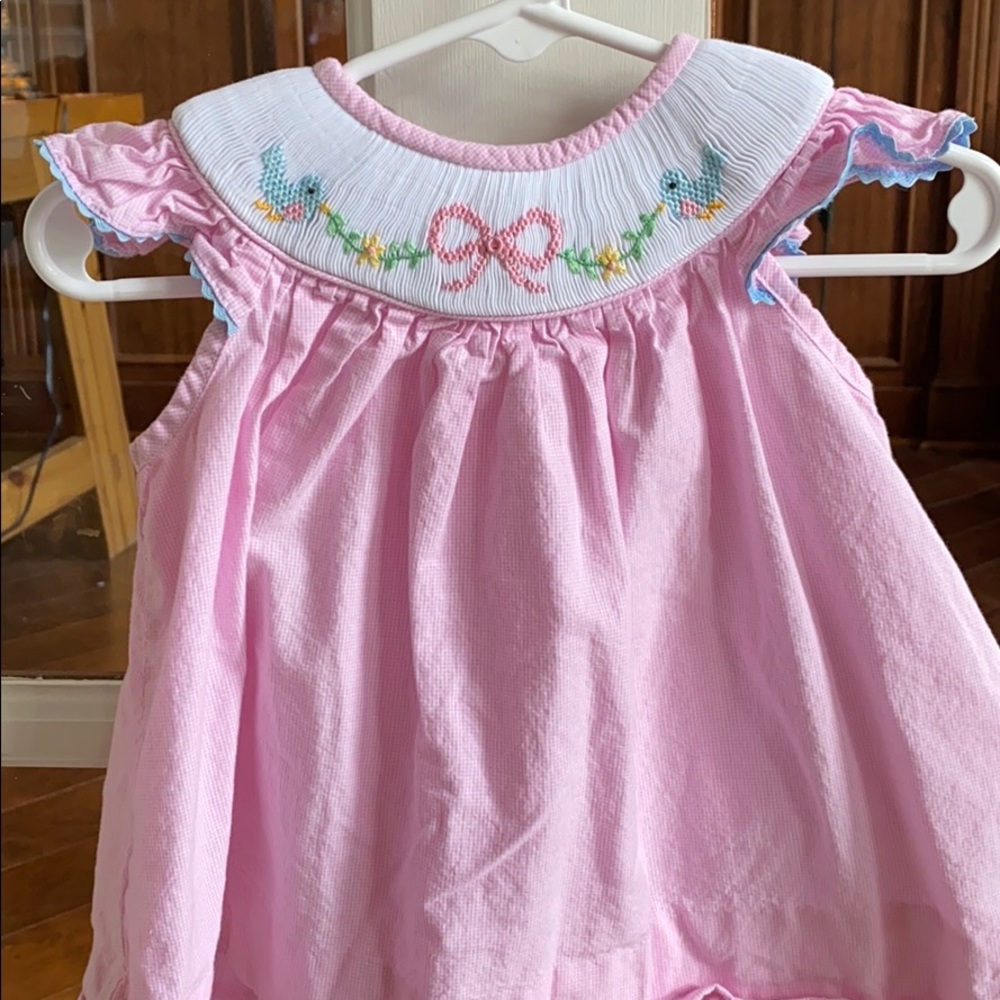 Anavini pink smocked dress, size 3 months